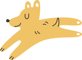 Lying Dog Hand Drawn