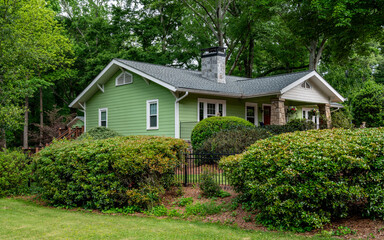 Green One Story House in Decatur, Georgia