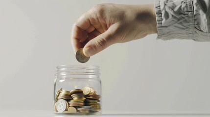 The hand inserting coin