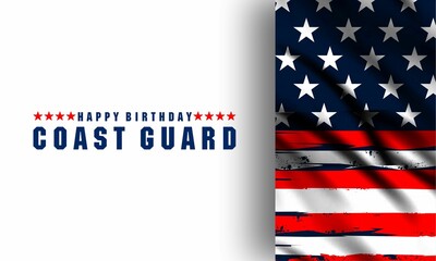 Happy  Birthday U.S. Coast Guard   . Background Vector Illustration