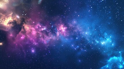 Naklejka premium Elegant Milky Way Night Sky Illustration