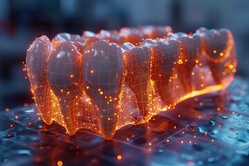 A futuristic depiction of surgical teeth' holographic elements