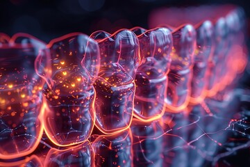 A futuristic depiction of surgical teeth' holographic elements