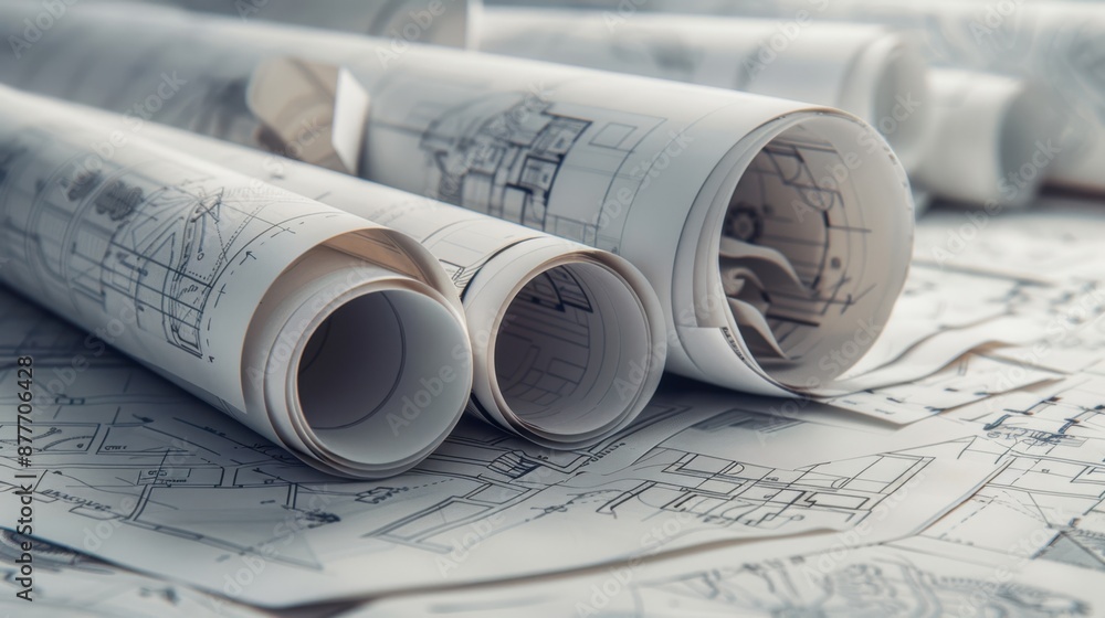 Poster the rolled architecture blueprints