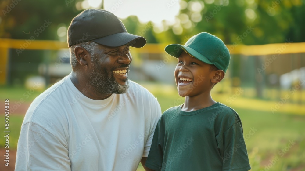 Sticker The Grandfather and Grandson at Baseball