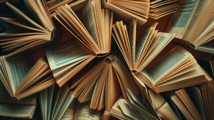The open pages of books