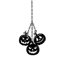 Pumpkin tied on a chain