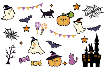 かわいいハロウィーンのイラスト素材セット