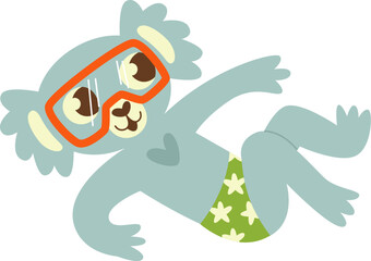 Koala Swimming Under Water Diving