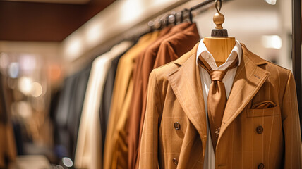 Menswear store in English countryside style, autumn and winter clothing collection