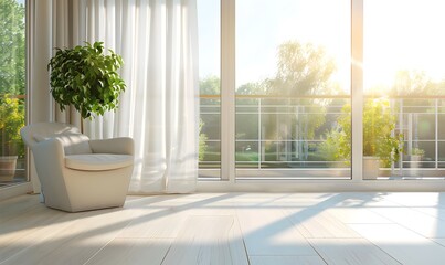 Sunny Living Room with a Comfortable Chair