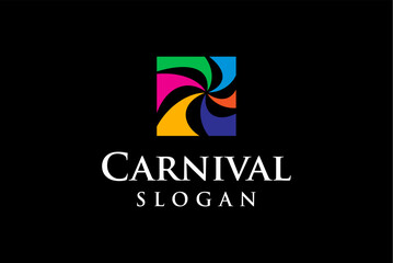 Carnival event celebration logo design vector image editable