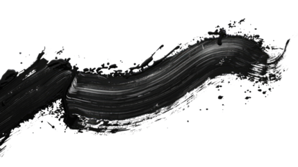 Black brush stroke on transparent background