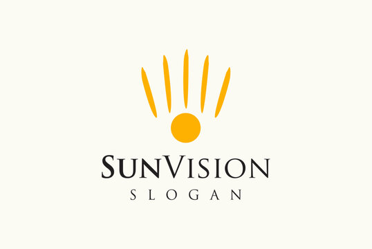 Sun logo, Sun Vision busness name idea, vector template design