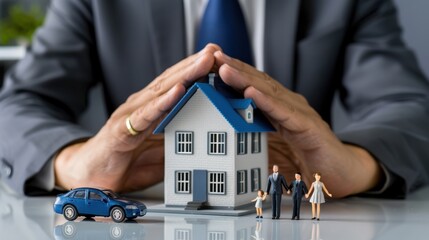 The hands over miniature home