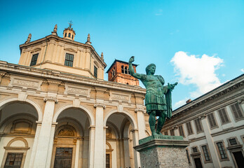 Obraz premium photo with sony a7iv camera of the Basilica of San Lorenzo in Milan