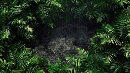 Fern with Dark Empty Area