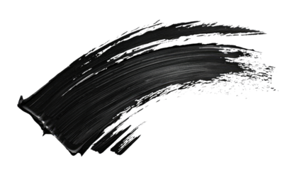 Black brush stroke on transparent background