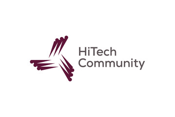Hi tech community innovative technology power generation logo design vector image editable