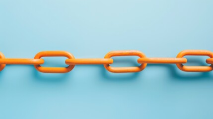Obraz premium Orange Chain Link On Blue Background