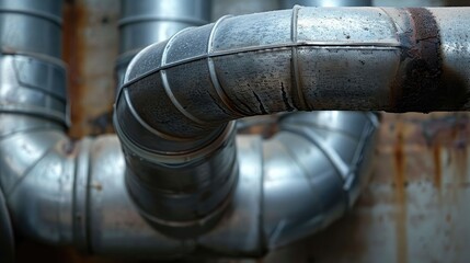 Level regulation for gouge between metal pipes in industrial HVAC system