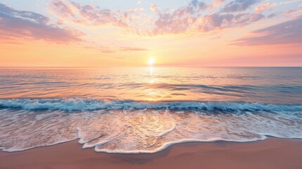 Obraz premium The Sunset Over Ocean Waves