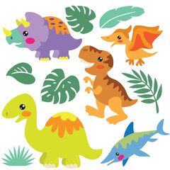 Cute little baby dinosaur  vector cartoon illustration © primus44