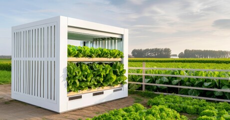 The structure is designed to grow vegetables, hydroponic garden