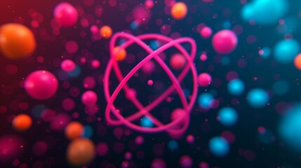 Quantum spin intrinsic property of particles influencing magnetic and quantum states, studied in materials science and quantum computing. Background Illustration, Bright color tones, , Minimalism,