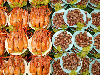 Thai Food Hoy Klang Blood Cockle Prawn Shrimp
