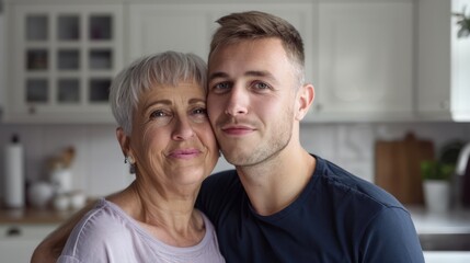 Fototapeta premium The grandmother and grandson hug