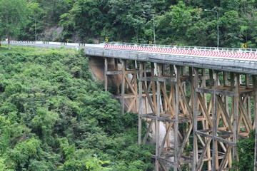 Cement bridge connecting to the mountains