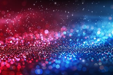 A colorful, glittery background with red and blue swirls