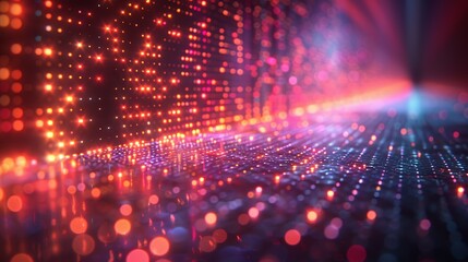 Fototapeta premium Quantum optics experiments investigate light-matter interactions at the quantum level leading to advancements in photonic technologies and quantum communication Background Illustration, Bright color
