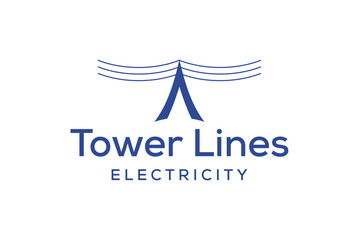 Electricity transmission tower lines  logo design vector image editable