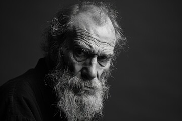 Literary giant - Lev Nikolayevich Tolstoy, intense gaze and thoughtful demeanour, profound wisdom, intellectual depth of one of russia's greatest novelists, philosophers, reflecting enduring legacy.