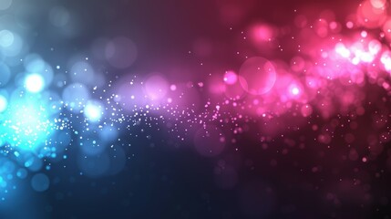 A colorful, blurry background with pink and blue swirls