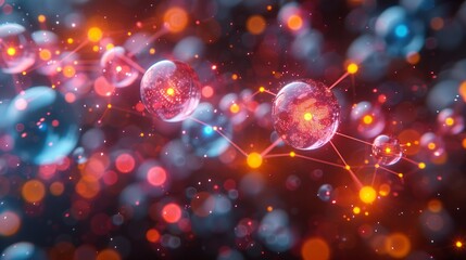 Quantum lattice models study the behavior of particles in periodic structures providing insights into condensed matter physics and material properties Background Illustration, Bright color tones, ,