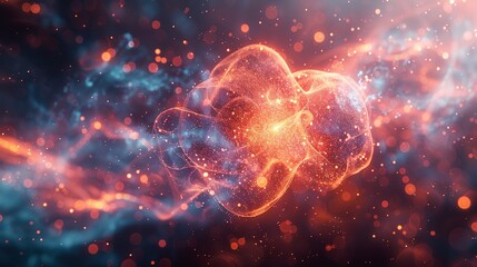 Obraz premium Quantum fluctuations represent inherent variations in energy levels within a quantum system affecting stability and influencing quantum technology performance Background Illustration, Bright color