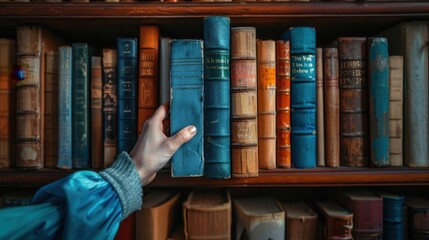 A Hand Selecting Books