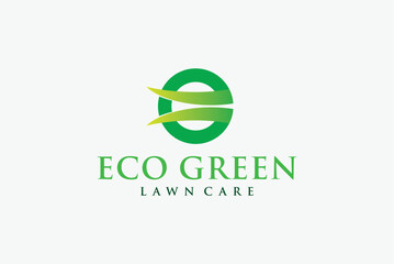 Eco green lawn care logo design business name ideas vector image editable 