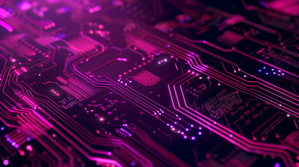 Obraz premium A purple electronic circuit board with many small purple squares