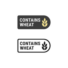 Contains wheat logo or Contains wheat label vector isolated. Best Contains wheat label or label for healthy diet products. 