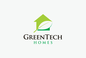 green tech homes company  logo design business name ideas vector image editable 