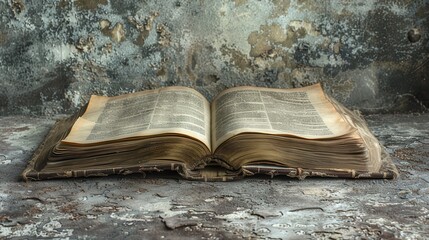 Obraz premium A book is open to a page with a large word on it