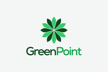  green flower nature logo design business name ideas vector image editable 