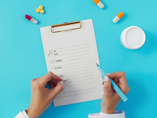 Advanced Medical Technology, Disease and clinical analysis, Medical science and biotechnology, Healthcare and medical doctor working, Virtual research of patient report, Advance research