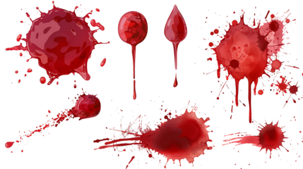 blood stain set, blood splatter set, red paint set