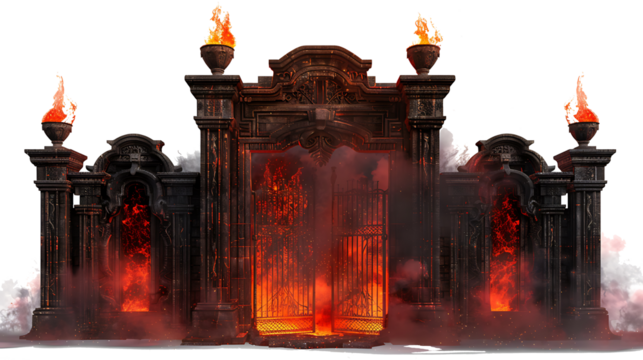 The inferno Gates isolated on withe background