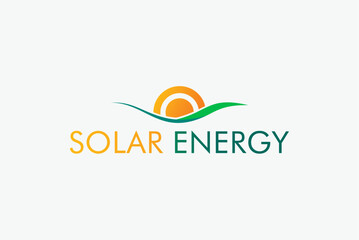 Solar energy sun power technology logo design business name ideas vector image editable 
